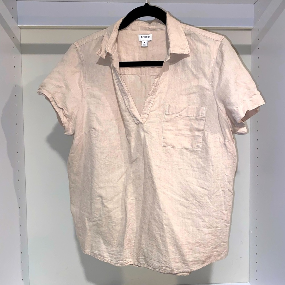 J Crew basic linen top